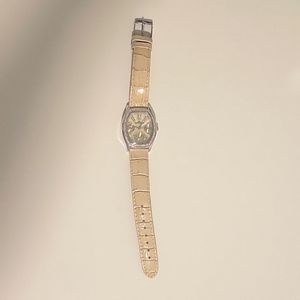 Snake-skin looking leather Anne Klein watch